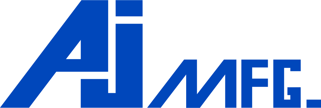 Blue geometric logo featuring the letters 'AI' followed by 'MFG' forming a stylized wordmark on a white background.